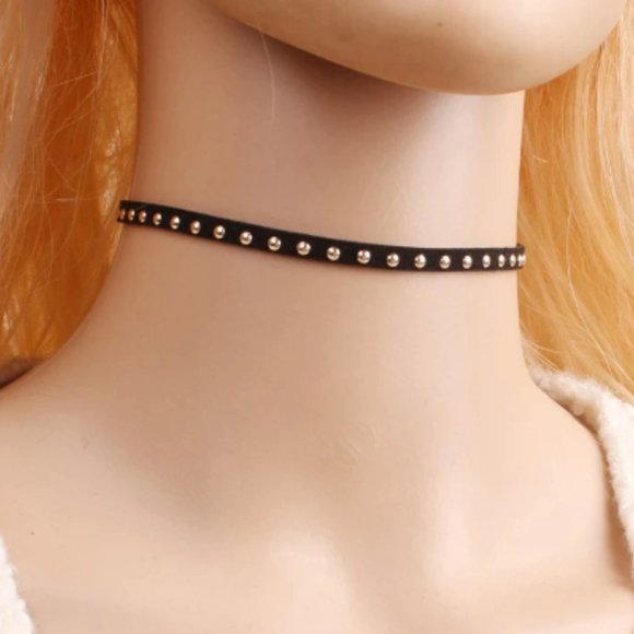 2pcs Choker Necklace Punk Black Leather Collar - Picture 1 of 5